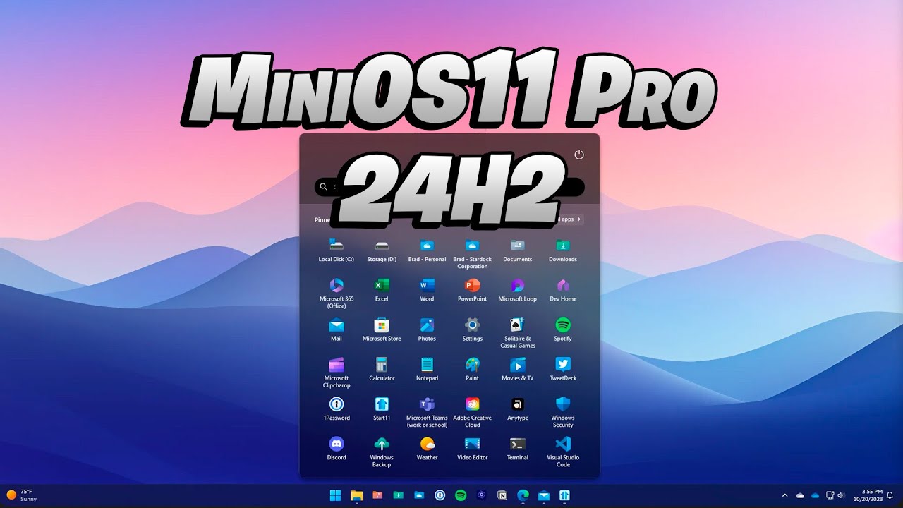 Windows 11 24H2 optimizado con MiniOS11 Pro v2024.06#windows #minios #gaming #xdoofy92