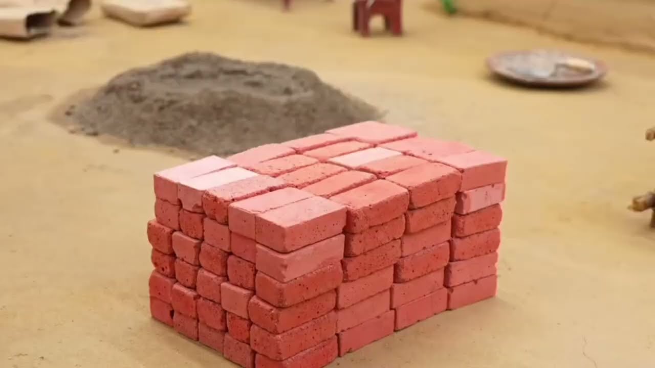 DIY Mini Tractor Builds a Real Hand Pump | Using Brick Village Water Science Project | #minitrector