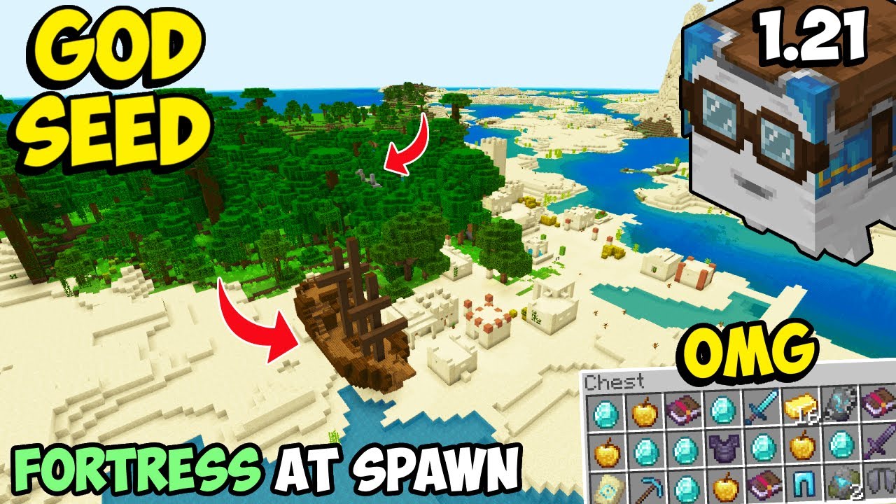 🔥 Best [God Seed] for Minecraft Bedrock and PE 1.21 | Jungle Village & Shipwreck at Spawn