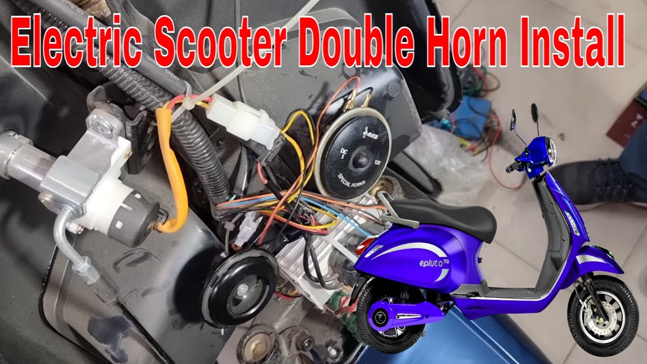 Electric Scooter Double Horn Install |12volt DC double horn install wiring detail review in Hindi
