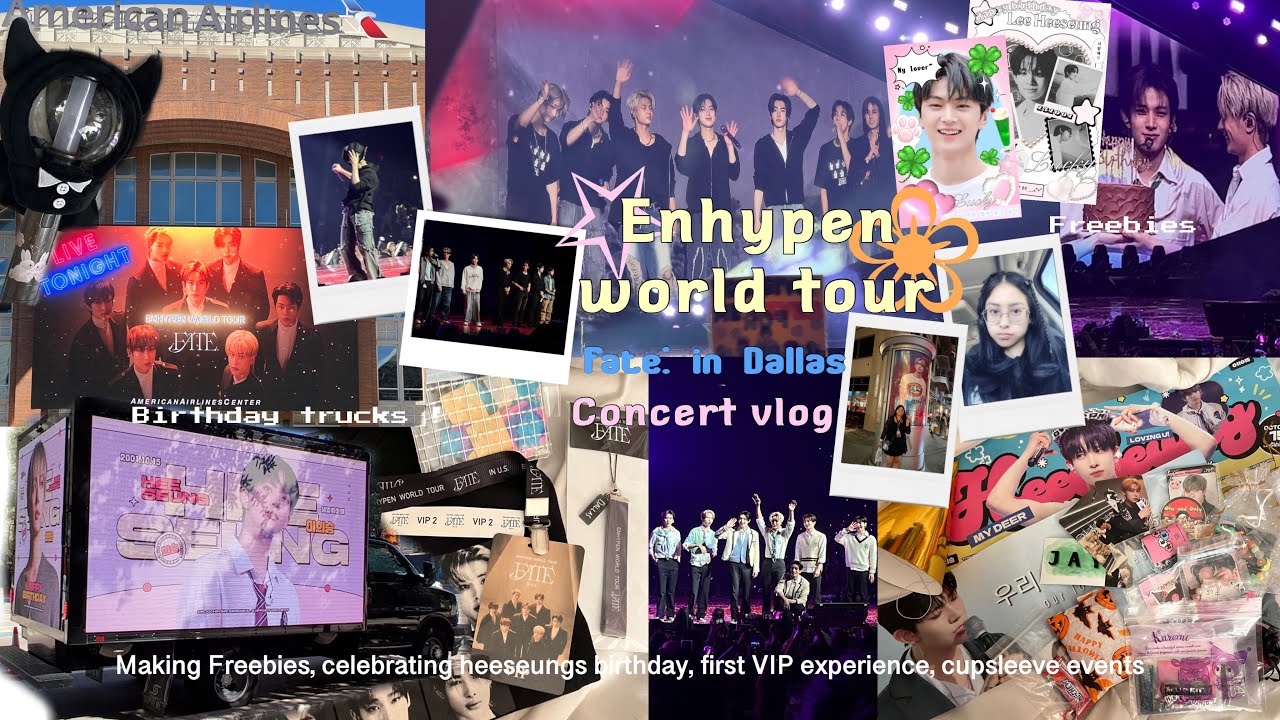 Memory recap: Enhypen fate tour in Dallas concert vlog | freebies, vip, heeseung day