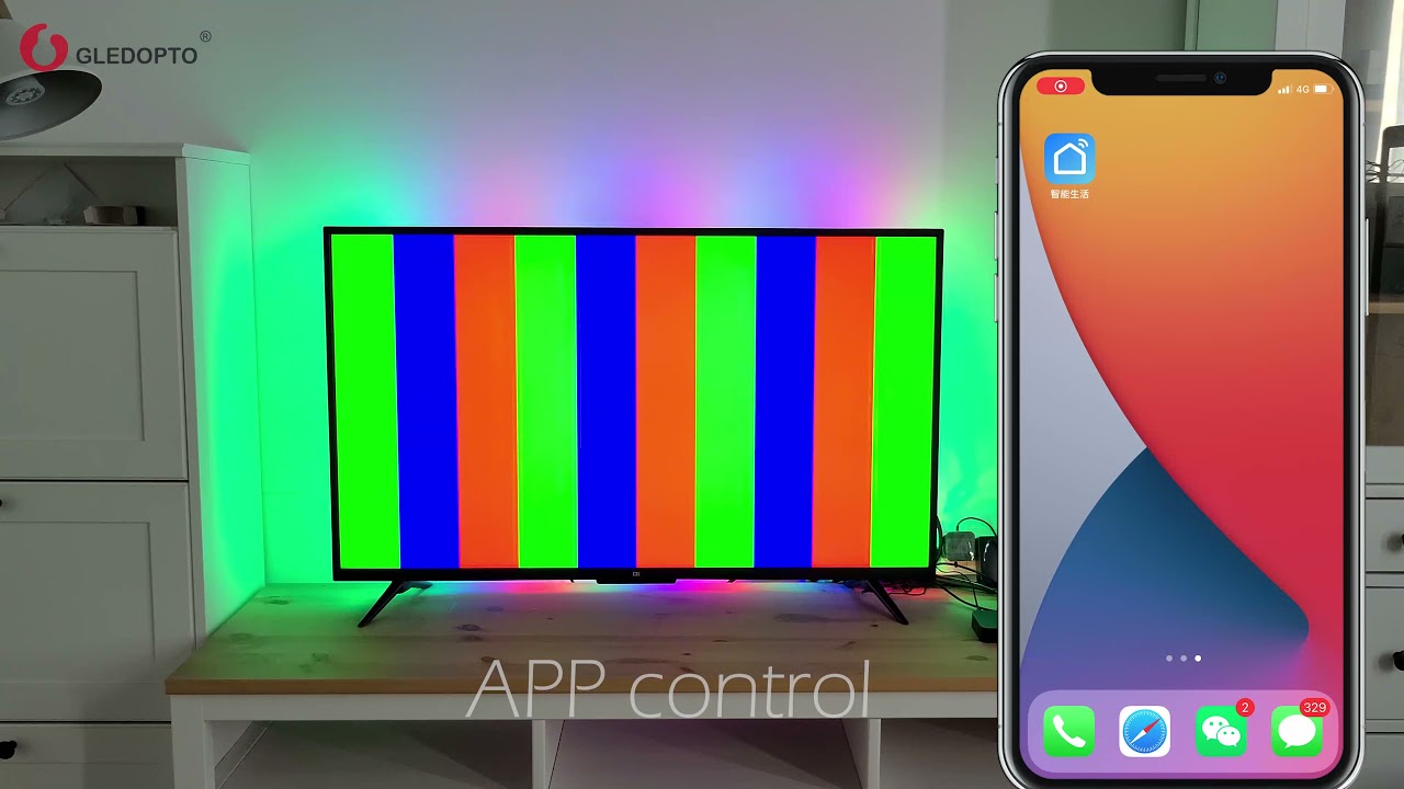 Gledopto Ambient TV Backlight Kit 2.0 Operation Demo