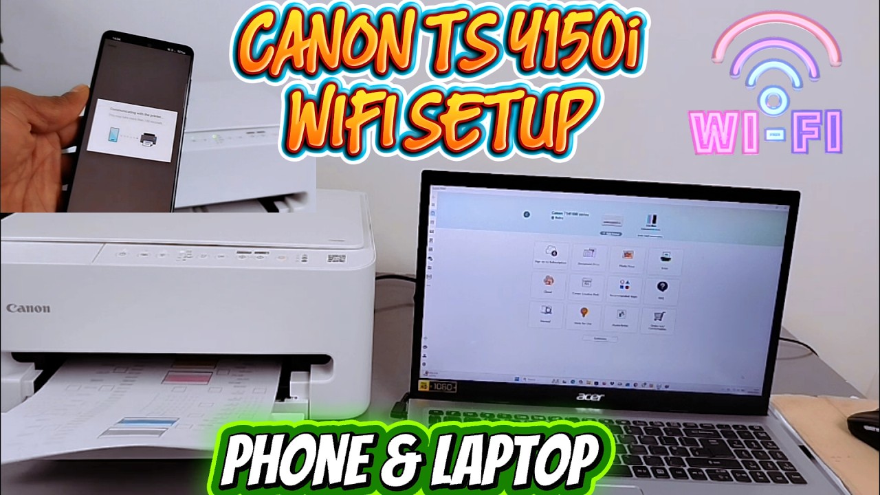 Canon Pixma TS4150i: How to Connect to Wi-Fi and Print from Phone or Laptop