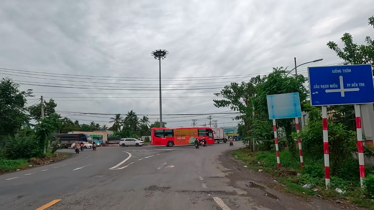 Lái Xe Từ Đường Dẫn Cầu Rạch Miễu 2 Đến Bến Xe Bến Tre #486