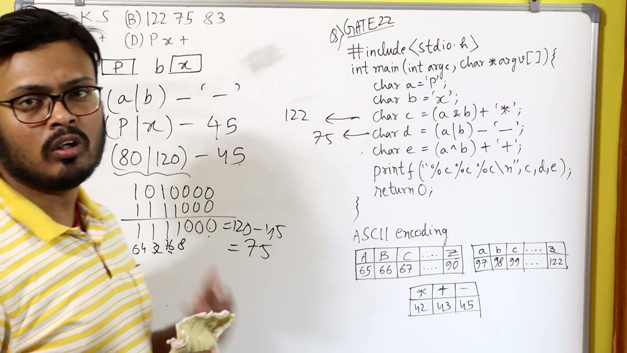 GATE2022 C Programming ASCII Question(Solved) || GATE PYQ || GATE CS/IT