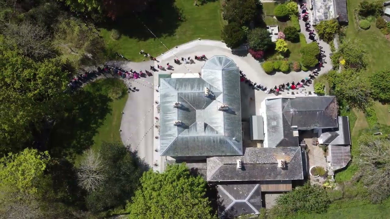 Flora Day , Helston ,Cornwall. UK by drone in 4k