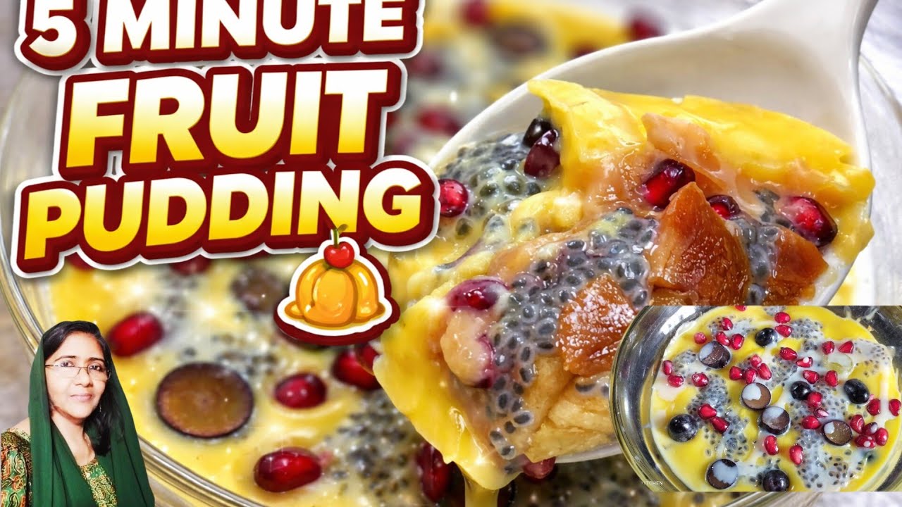 5 Minute Fruit Pudding Recipe | Easy & Creamy Dessert | No Gelatin#sofi's kitchen 