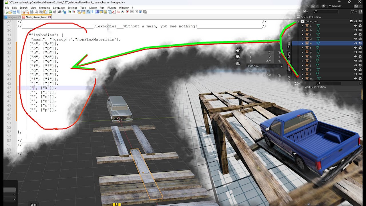 Making 2nd Type of Wood Destructible Bridge - Mod jbeam - BeamNG