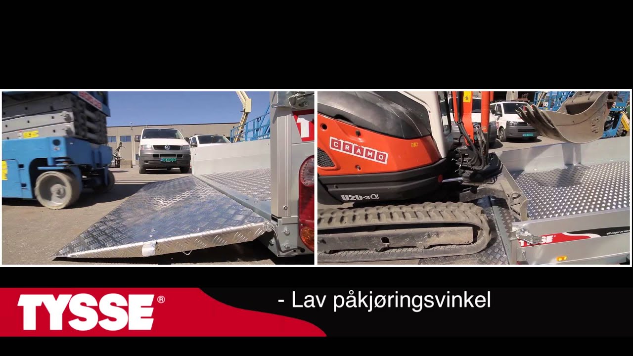 Tysse tilhenger - Tysse lift for transport av lavbygde maskiner og utstyr