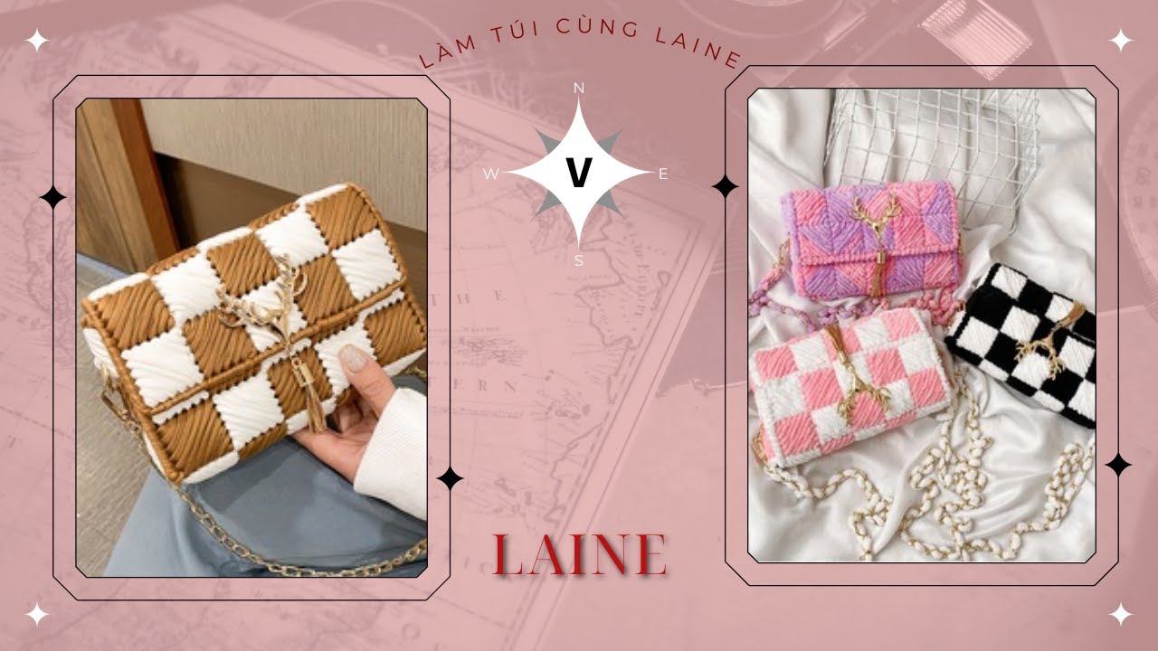 #10 DIY Túi tự đan sợi vải hình caro |Hướng dẫn làm túi tự đan| HANDMADEWITHLAINE