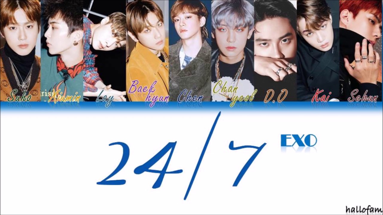 EXO (엑소) – '24/7' [Han/Rom/Indo] Color Coded Lyrics