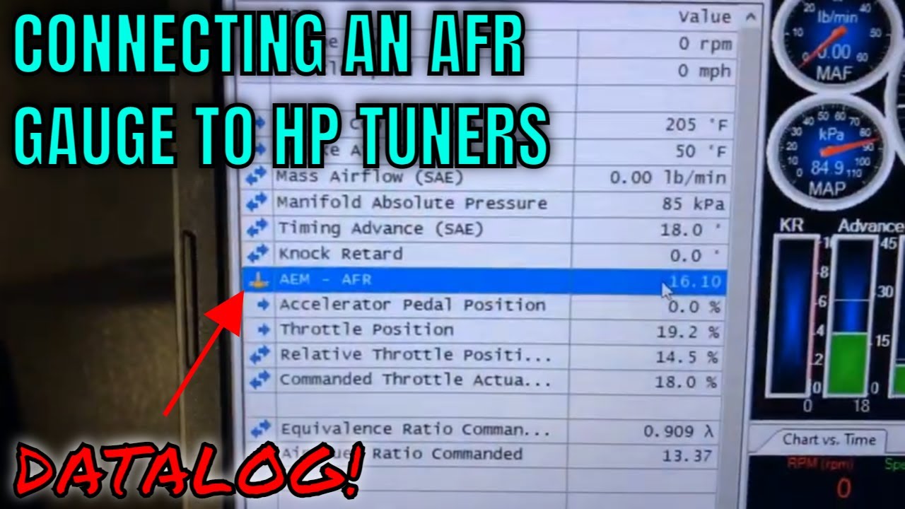 Журнал данных датчика AFR с помощью HPTuners