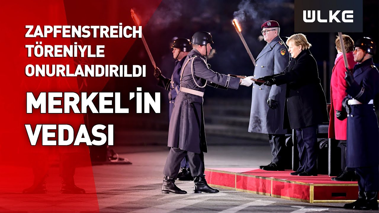 Başbakanlığı devredecek olan Merkel'e Alman ordusundan veda töreni