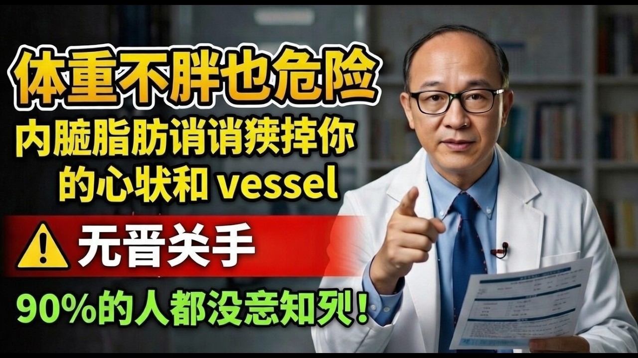 强调“体重不胖也危险”“内脏脂肪悄悄毁掉你的心脏和血管”，引发观众担忧心理