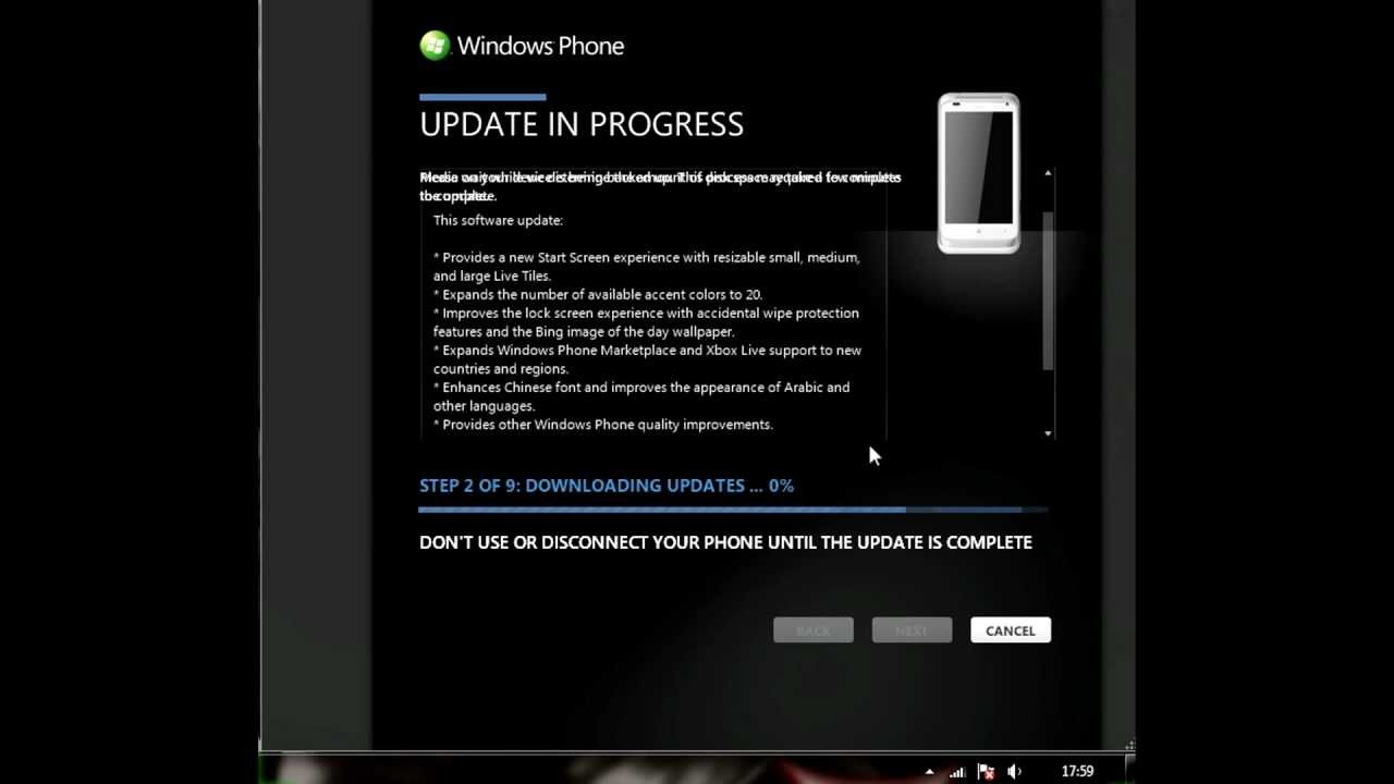 How to force update windows phone 7.5 to 7.8 using Zune!