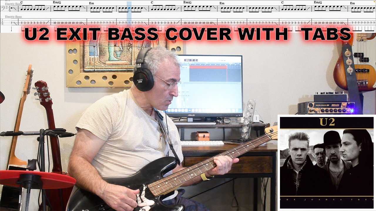 🎸 U2 - Exit | Bass Cover with Tabs (4K)