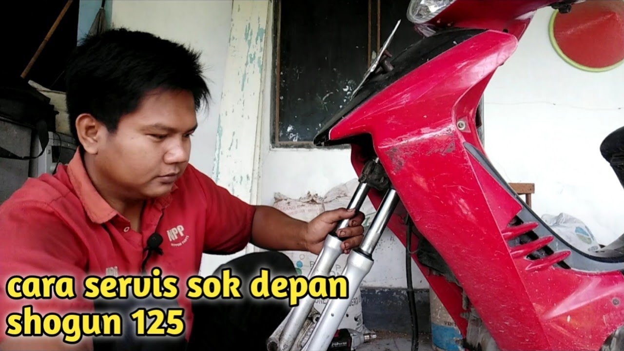 vidio cara servis sok depan shogun 125