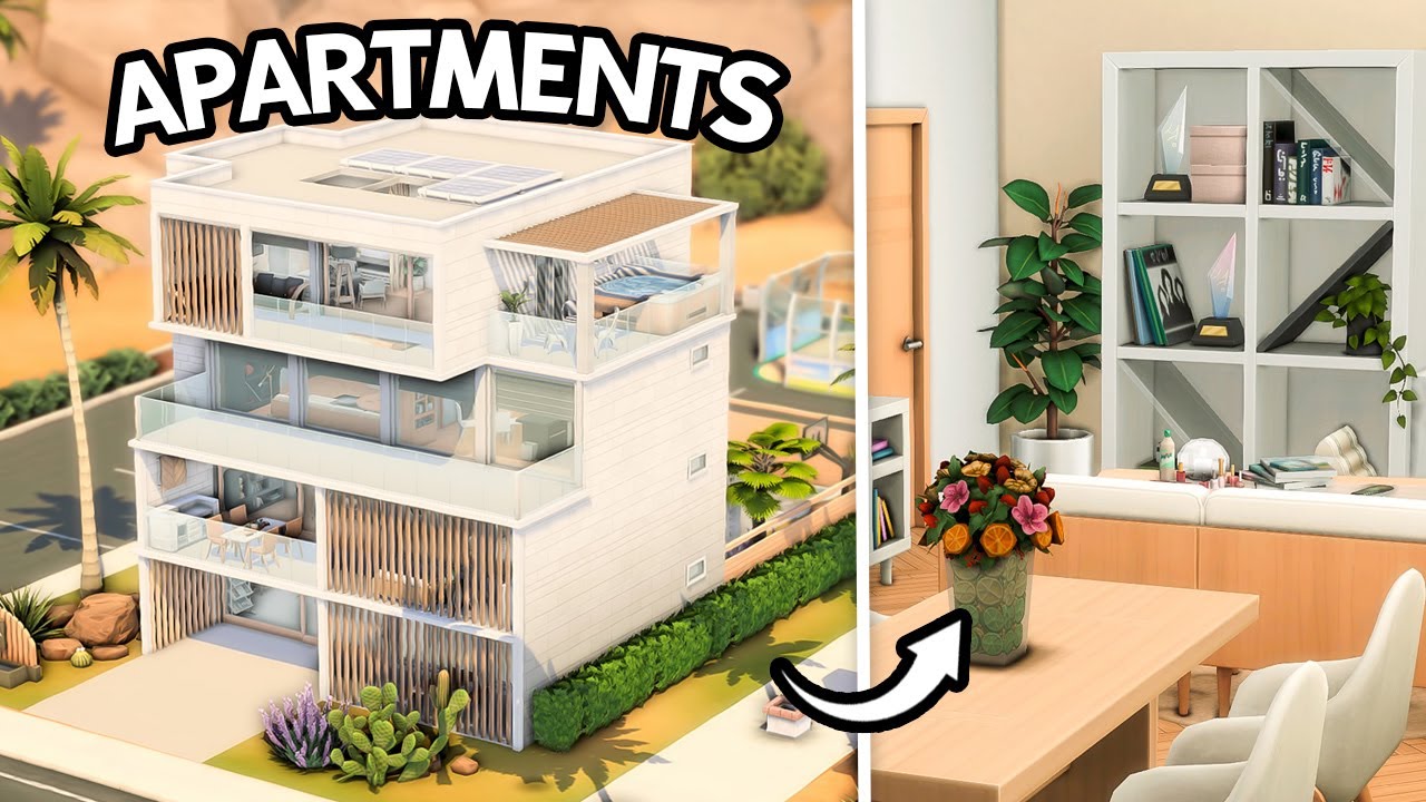 MODERN APARTMENTS FOR RENT 🌴 The Sims 4 Save File Speed Build | No CC