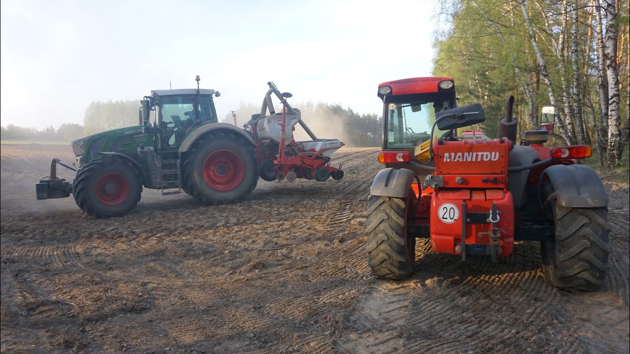Uprawa i siew kukurydzy GR Zieziula Fendt 826 Deutz 610k Kuhn Amazone Manitou Podlaskie
