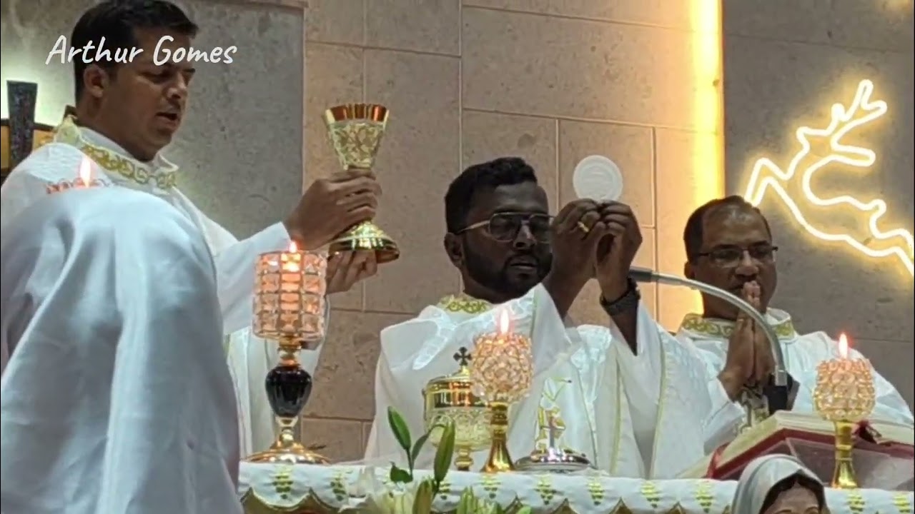 Midnight new year celebration mass St. Joseph's church sagara.