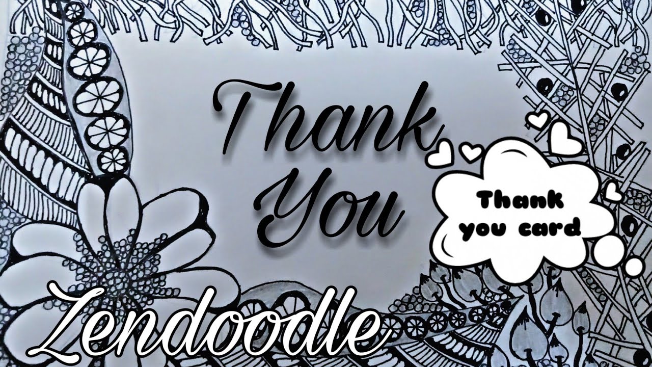 How to Zendoodle Thank you Card #05
