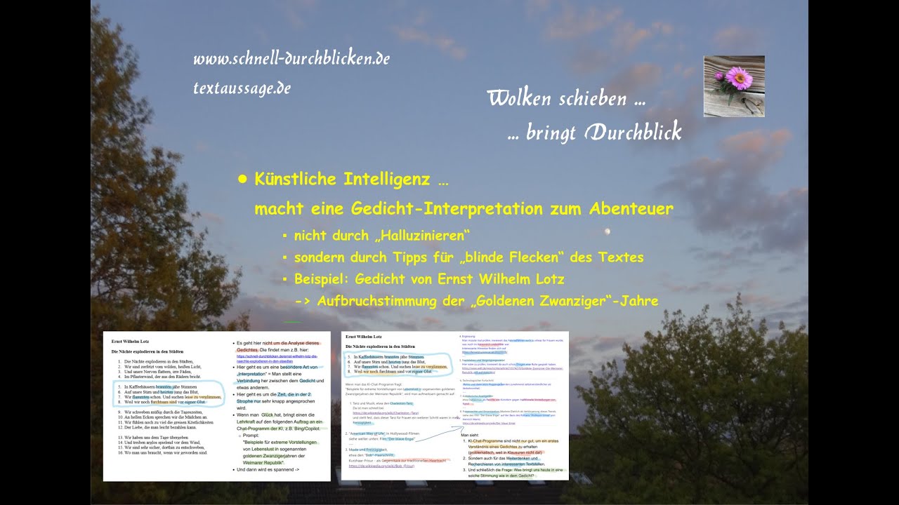 KI: So wird ein Gedicht zum Abenteuer - sich einfach zu Recherchen anregen lassen - ins heiße Leben