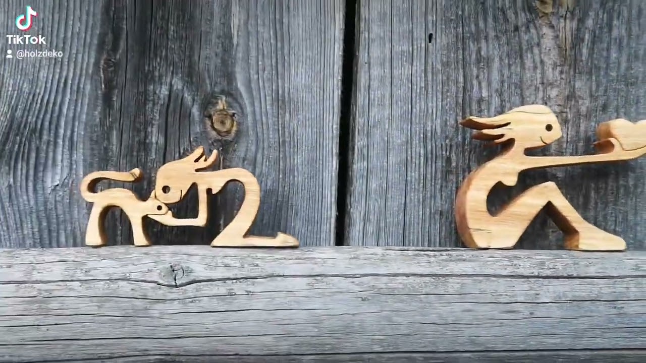 figurki dziewczyna serce kot dekoracja DIY projekt woodwork holzdeko home design wood  woodworking