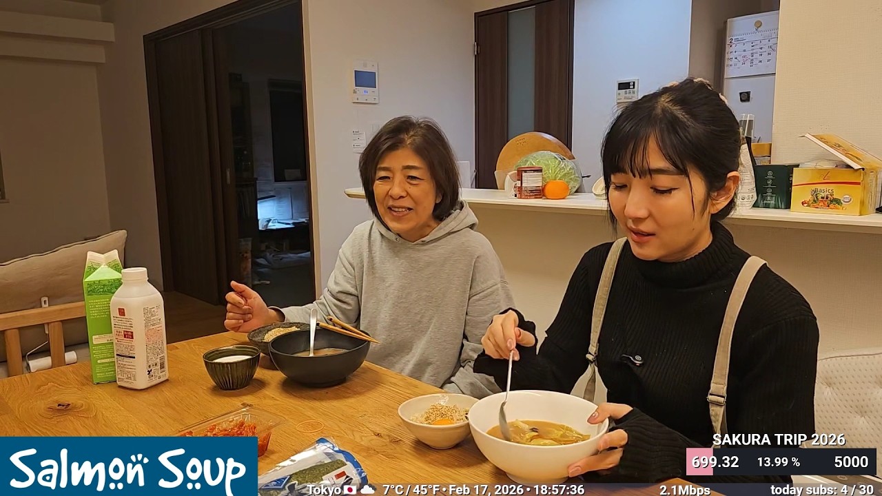 Tanuki cooks Salmon Soup