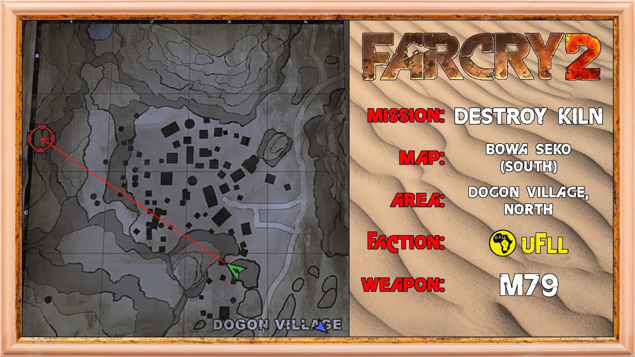 Far Cry 2 - Trickshot Tutorial - Southern Map, 1st UFLL mission, Dogon Village, M79