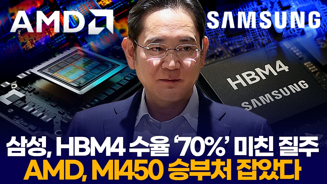 삼성, HBM4 수율 &lsquo;70%&rsquo; 미친 질주&hellip;AMD, MI450 승부처 잡았다
