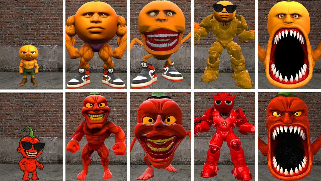 YES YES: ALL THE NEW EVOLUTIONARY FORMS OF THE ODINDINDUN FAMILY VS THE PEPPER DINDUN FAMILY IN GMOD