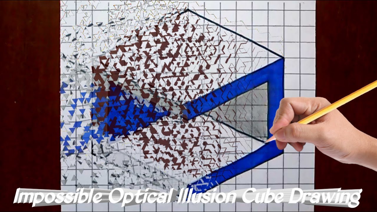 Impossible Optical Illusion Cube Drawing | Ashar 2M