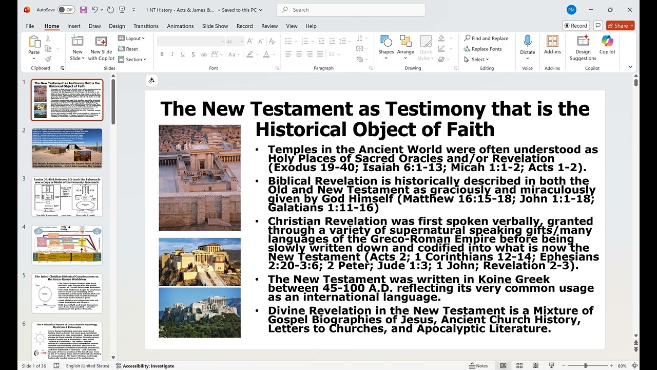 New Testament Revelatory History Introduction