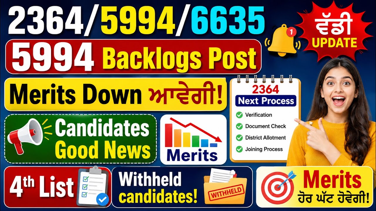 5994 Backlog Big Update #Good News #2364 4th  List #5994 BacklogsPost #Backlogs #2364 #Ett #cuttoffs
