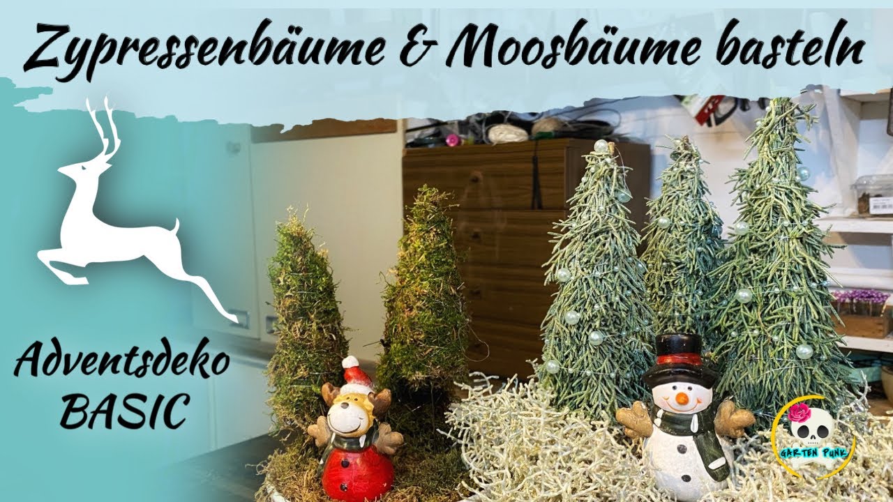 Weihnachtsdeko einfach selber machen | Moosbäume & Zypressenbäume basteln / Weihnachtsdeko Basic