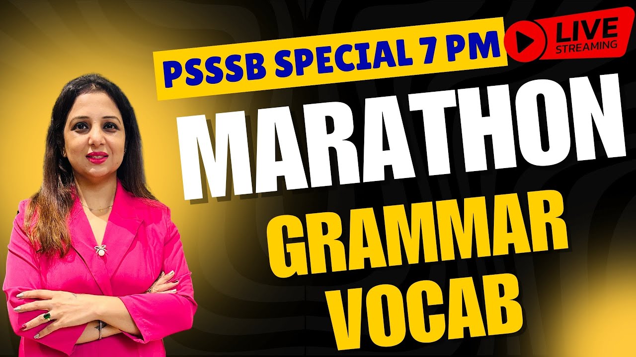 PSSSB ENGLISH MARATHON | GRAMMAR AND VOCAB  | 7 PM   ਸਿੱਖੋ English ਪੰਜਾਬੀ ਦੀ ਤਰਾਂ