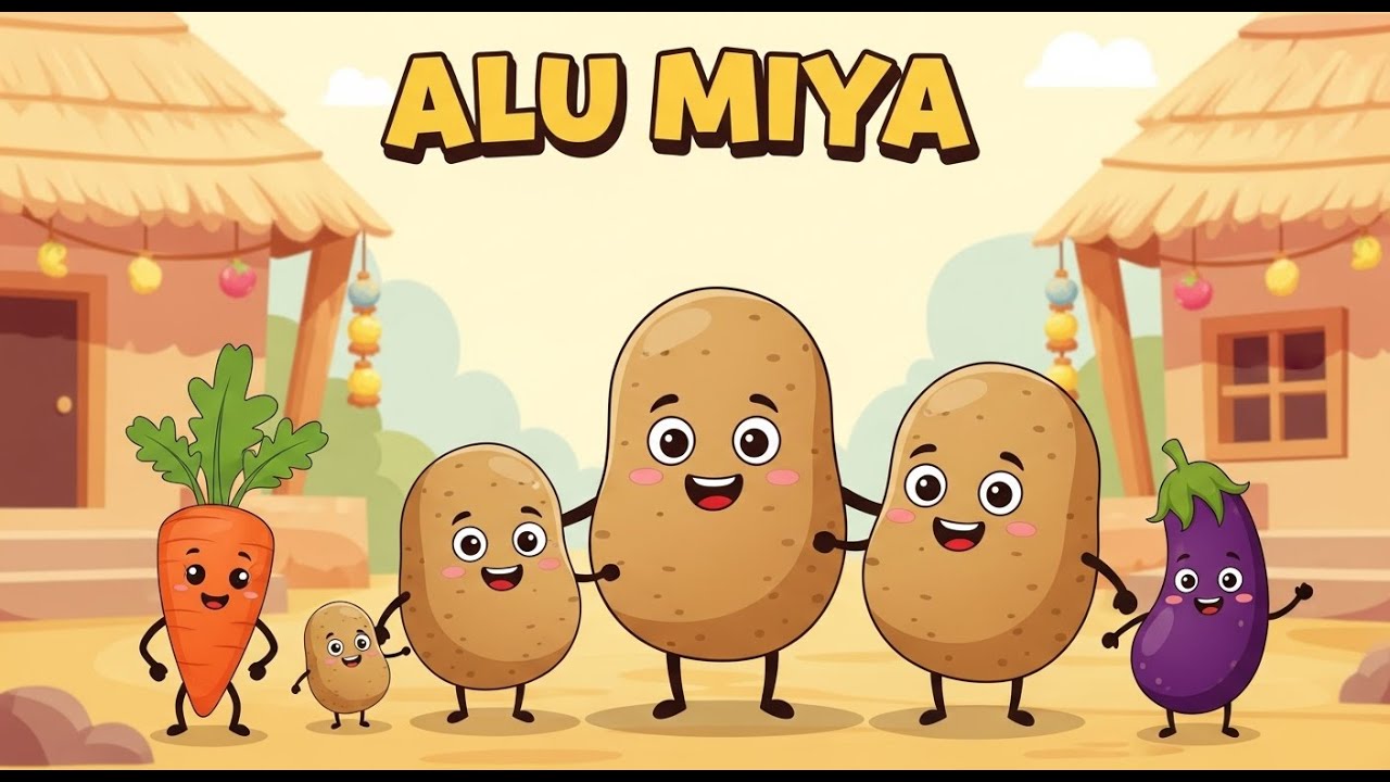 Alu Miya Kaha Gaye Tha? 🥔✨ | Kids Poems | Nursery Rhymes | Urdu Poems for Kids | Fun Cartoon Story 👶