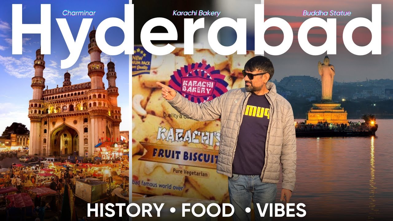 Exploring Hyderabad in One Day 🇮🇳 | Irani☕️, Charminar🏰, Hussain Sagar & Famous Food🍛 | Part-2️⃣