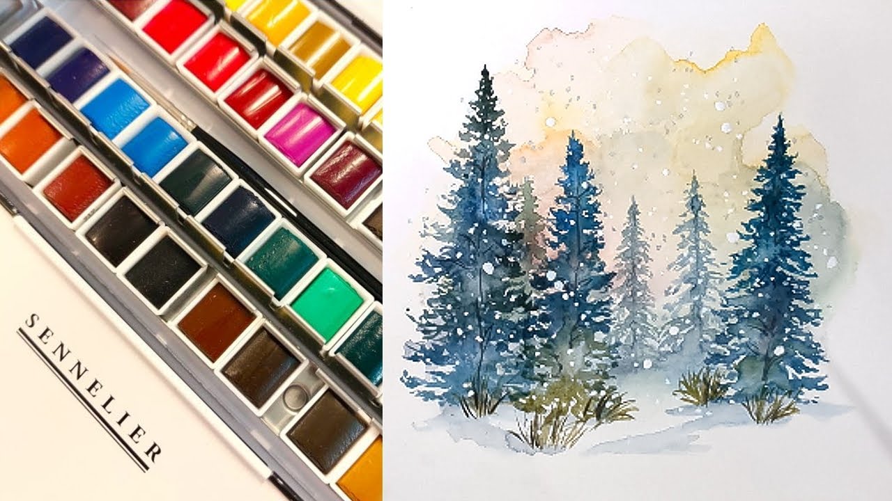 Winter Watercolour Timelapse