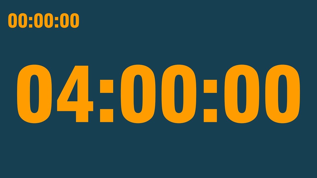 4 hour timer (with end alarm, time elapsed and progress bar)