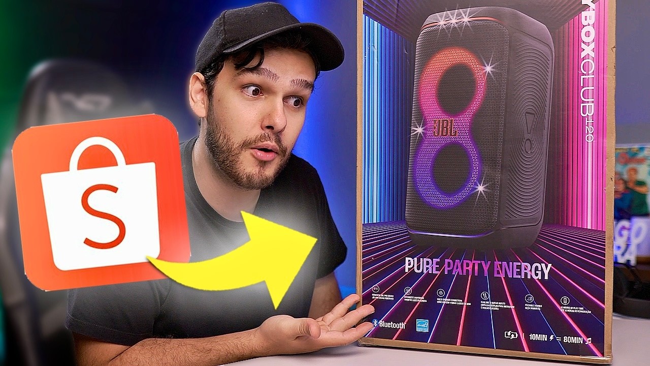 COMPREI UMA JBL PARTYBOX 120 na SHOPEE - MELHOR QUE BOOMBOX 3