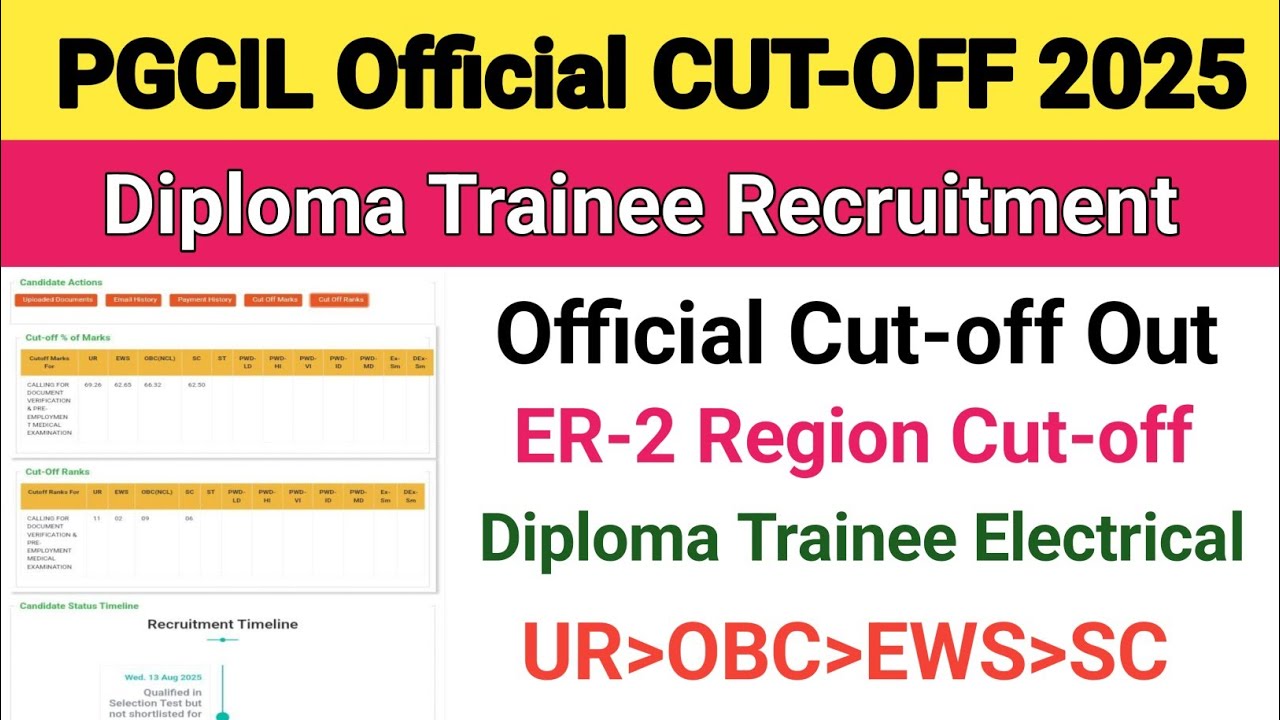 PGCIL Diploma Trainee Electrical Cut-off||PGCIL DT Electrical ER-2 region Cut-off 2025||PGCIL Cutoff