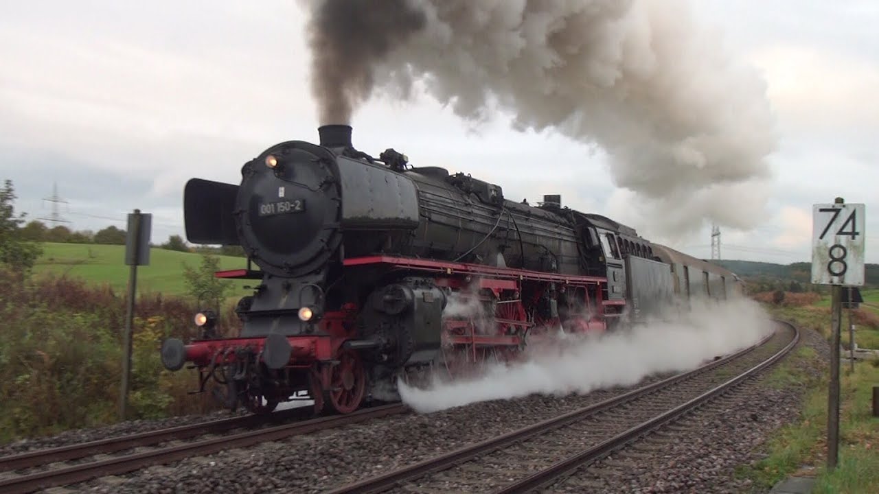 Schnellzugdampf ohne Fahrdraht | 01 150 am Niederrhein und in der Eifel (HD)