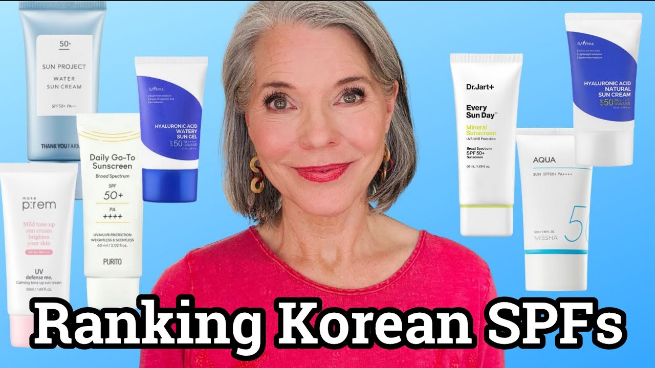 Best & Worst Korean Sunscreens for my Dry, Mature Skin | Testing 15 Korean SPFs with Claudia Glows
