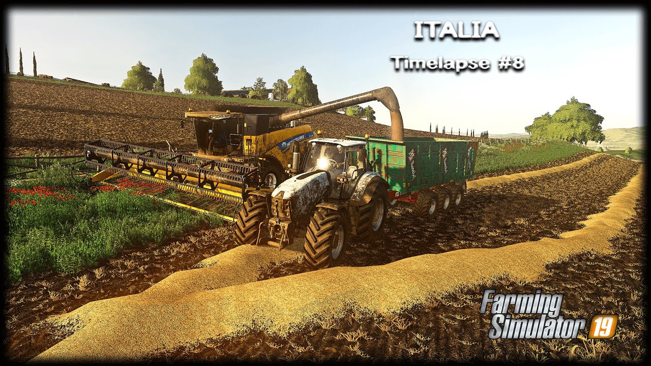 Harvesting barley, mowing & tedding grass, buying more cows | Italia | FS19 Timelapse #8
