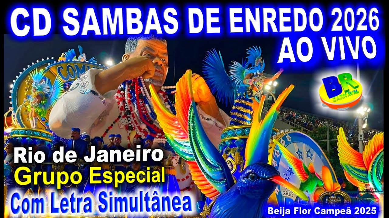 𝗖𝗗 𝗦𝗔𝗠𝗕𝗔𝗦 𝗗𝗘 𝗘𝗡𝗥𝗘𝗗𝗢 𝟮𝟬𝟮𝟲 𝗥𝗝 [AO VIVO] Grupo Especial Rio de Janeiro (Com Letra Simultânea)