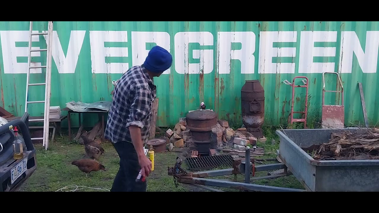 Lighting of my wood kiln blessings and bullshyte bable. 