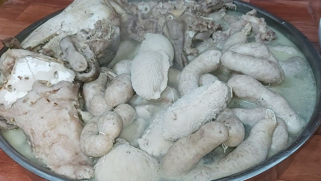 طريقة طبخ راس الخروف مع المقادم وحشي الكرشه والقبوات او السندوانات مع الشيف حكمت 👍🤗