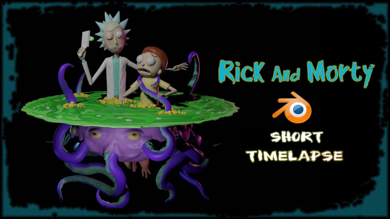 Rick and Morty sculpting in Blender | Short timelapse