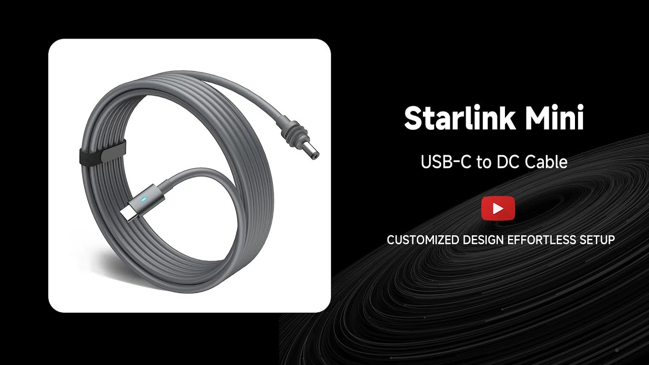 USB-C to DC Cable with LED Indicator for Starlink Mini
